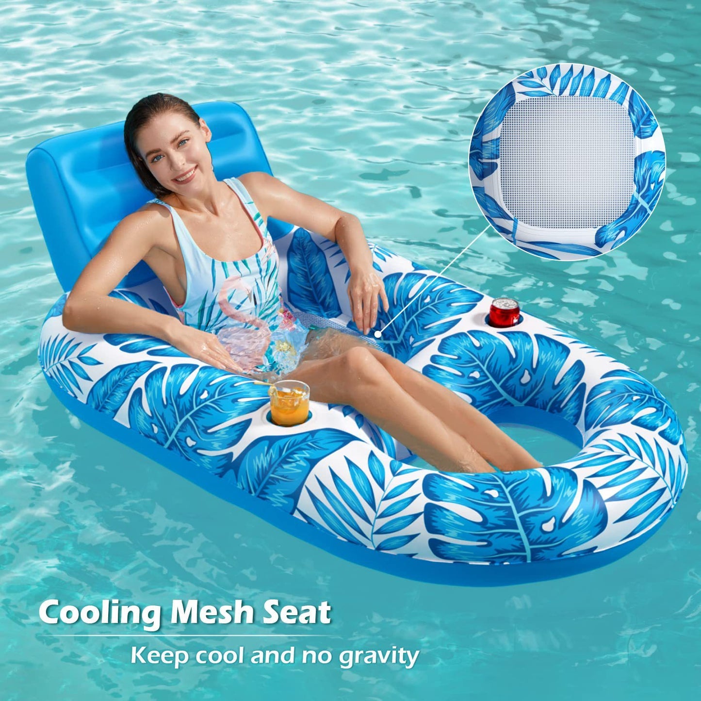 Fantastic Recliner Multifunctional Swim Ring Water Inflatable Floating Row